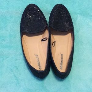 Dollhouse black sparkly flats